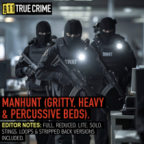 Manhunt Gritty Heavy and Percussive Beds